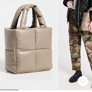 Stand Studio Taupe Quilted Padded Tote Bag